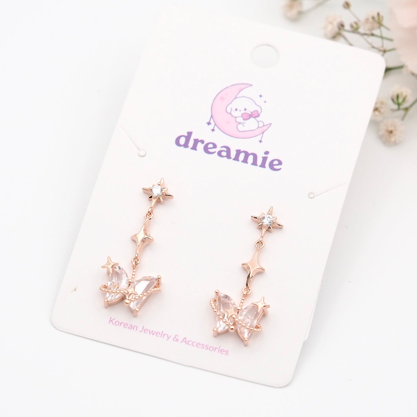 Starlight Wings Earrings - Rose gold