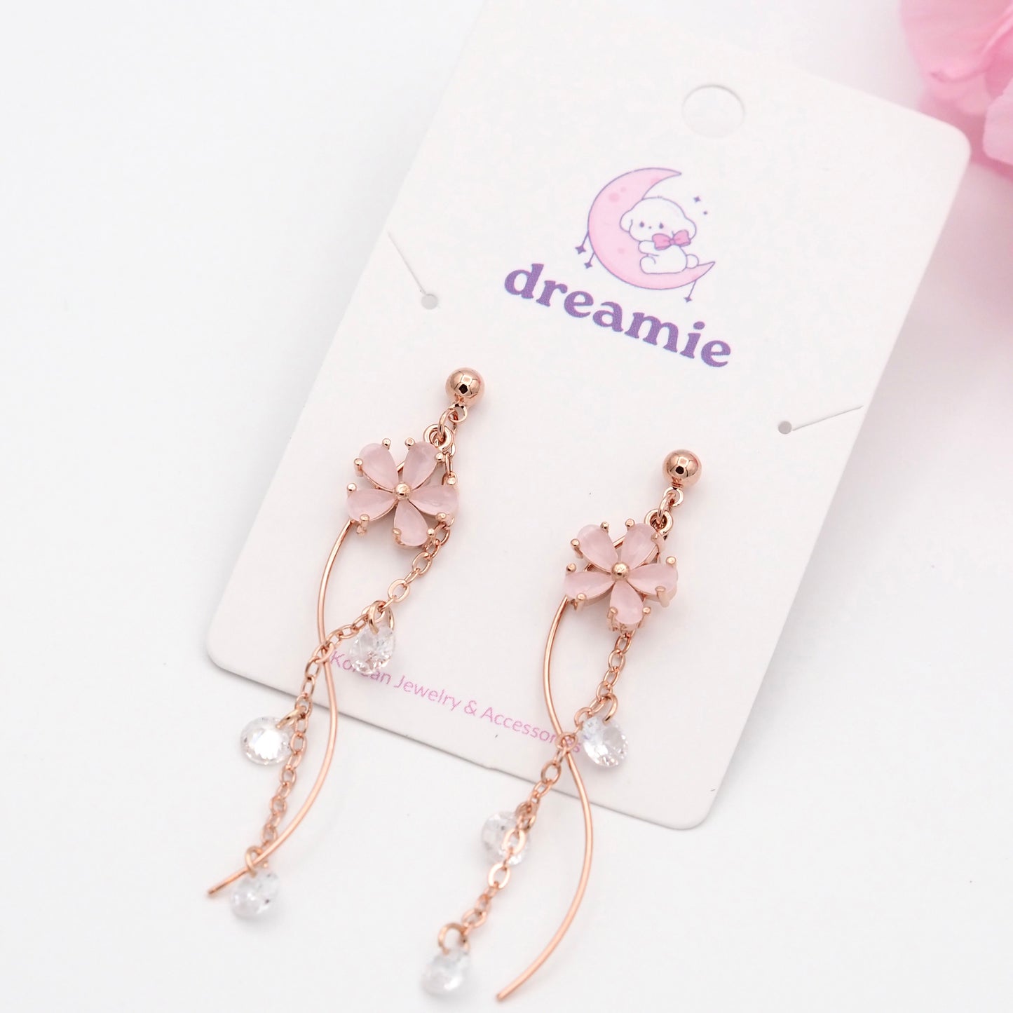 Blush Petal Drop Earrings