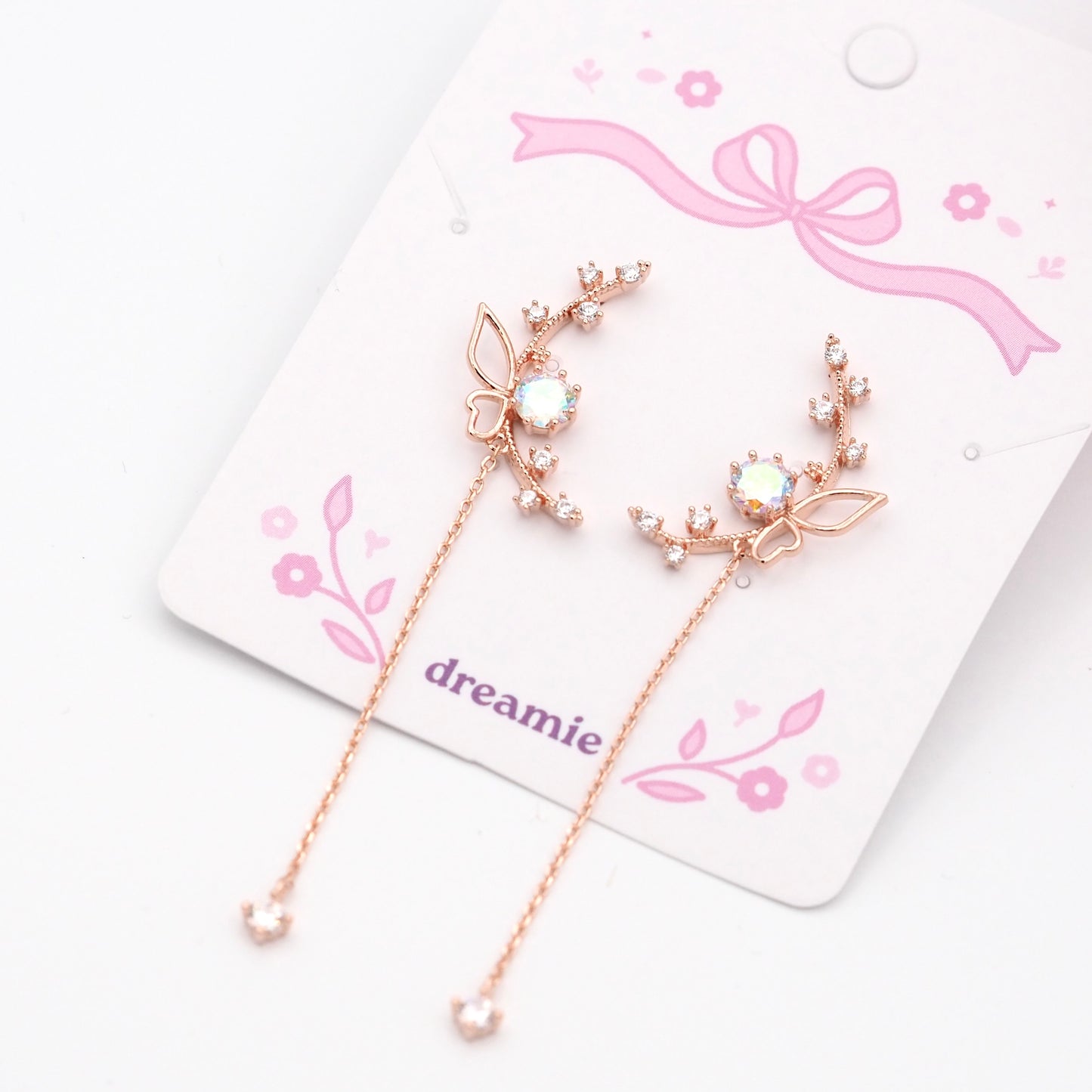 Butterfly Sparkle Drop Earrings