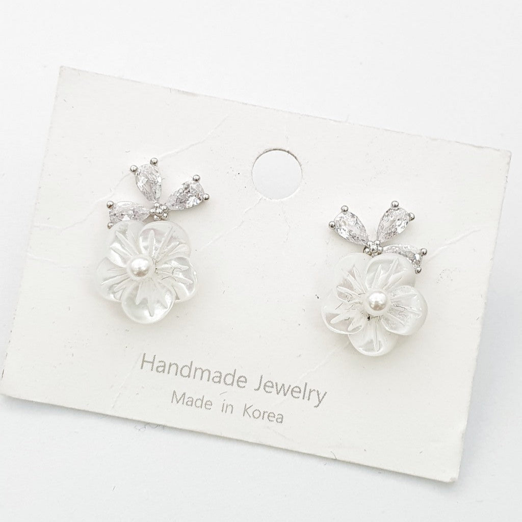 Crystal Bloom Clip-on Earrings