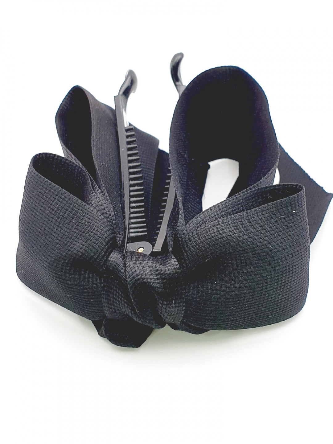 Pearl Ribbon Banana Hair Clip - black
