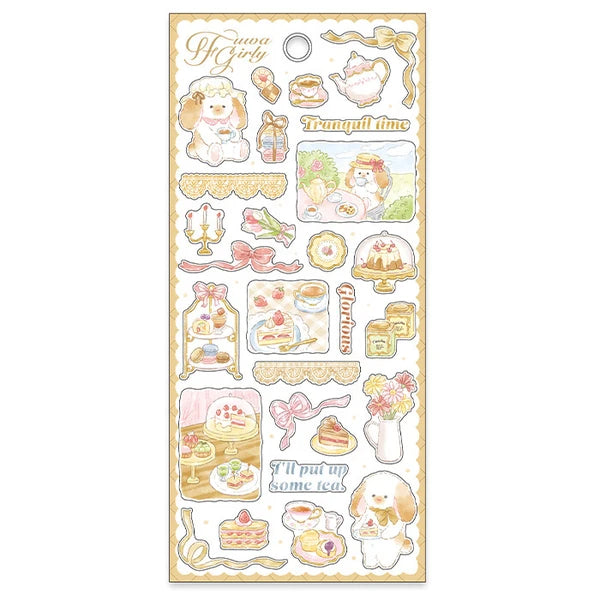 Bunny Girly Tea Time Stickers