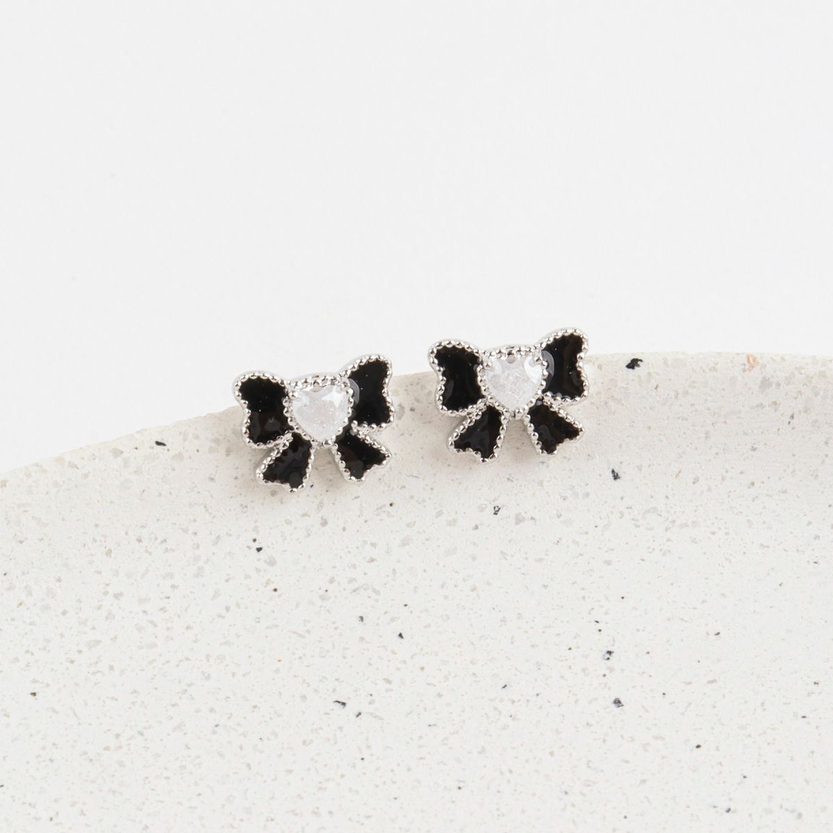 Midnight Bow Stud Earrings