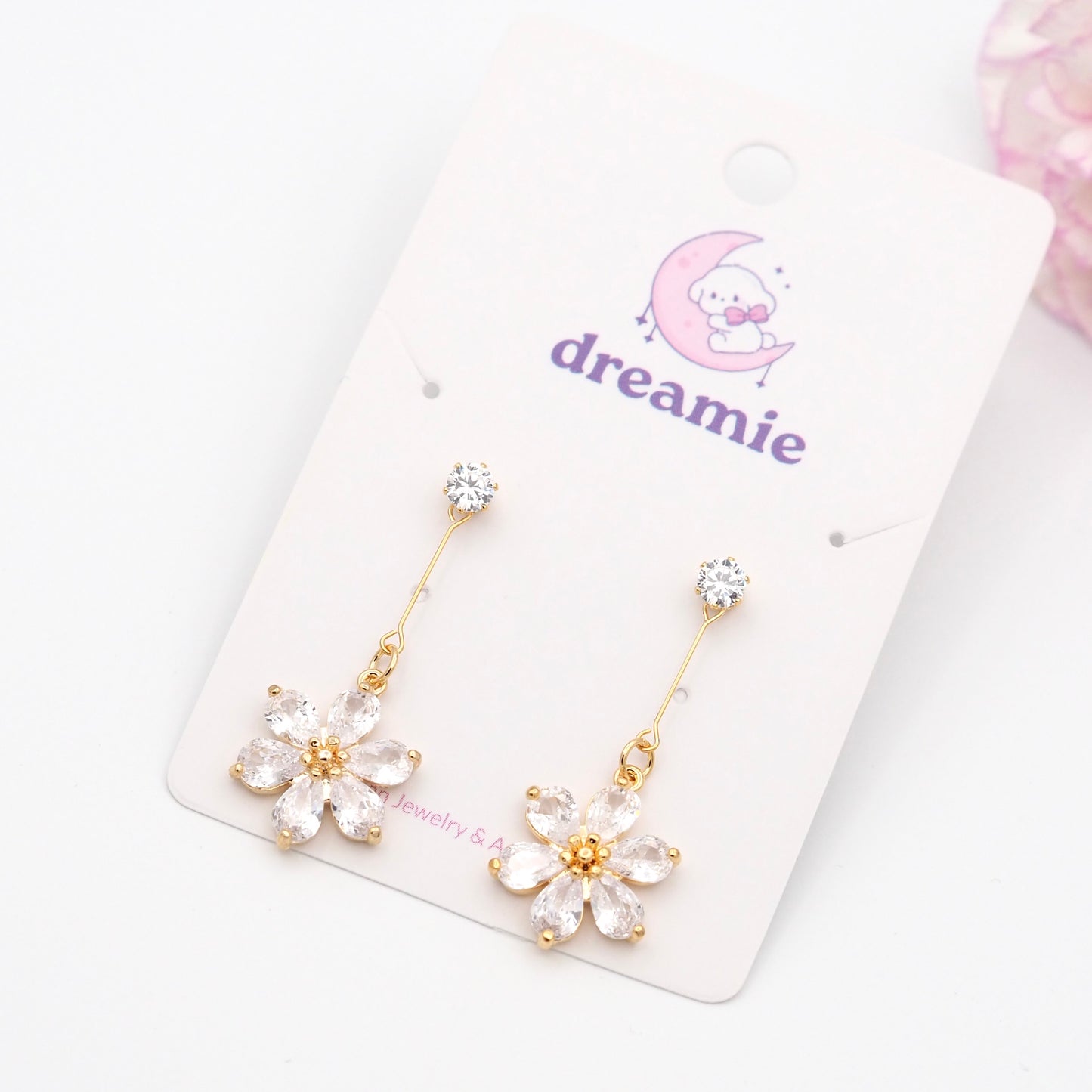 Petal Drop Earrings - Gold