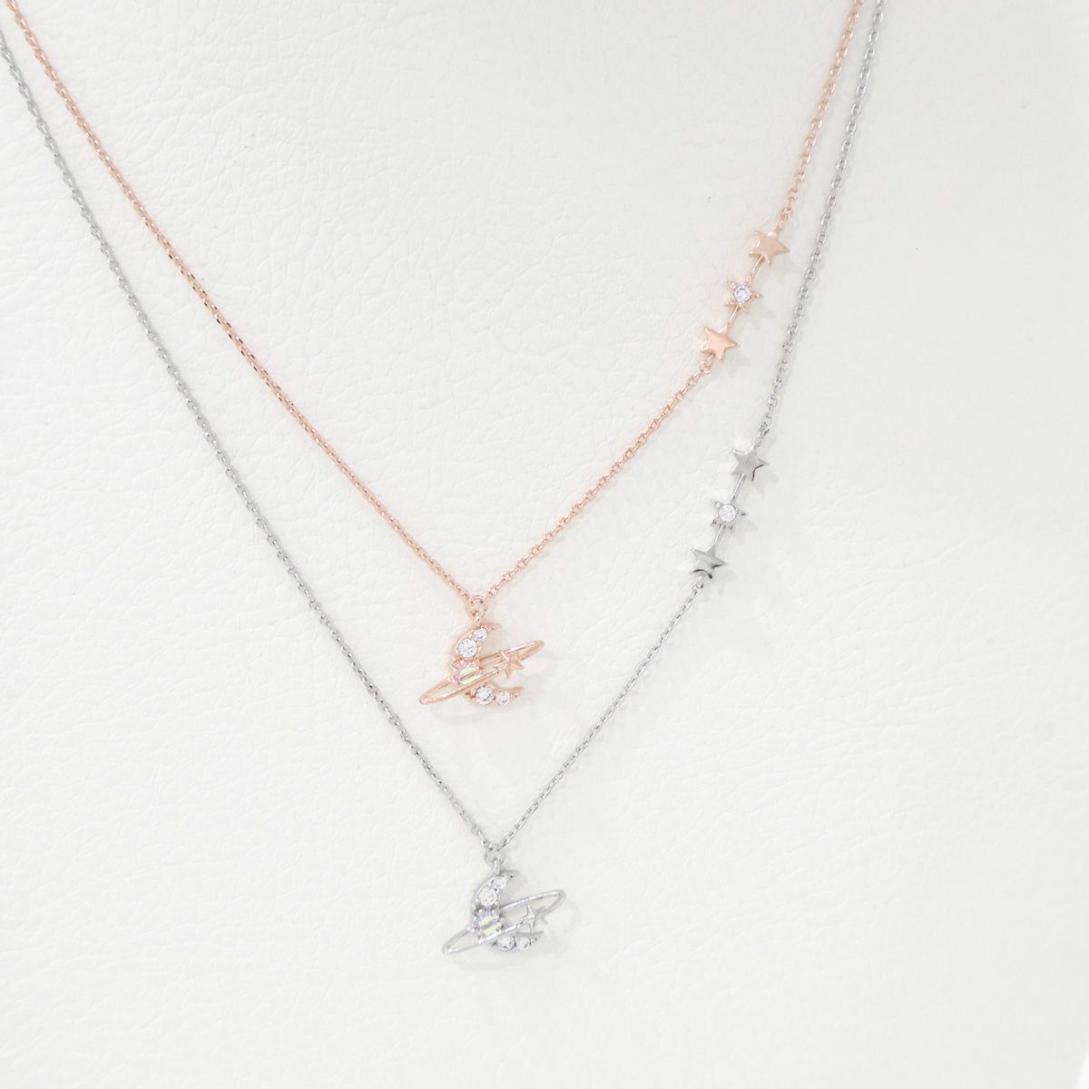 Starry Moonbeam Necklace - Rose gold