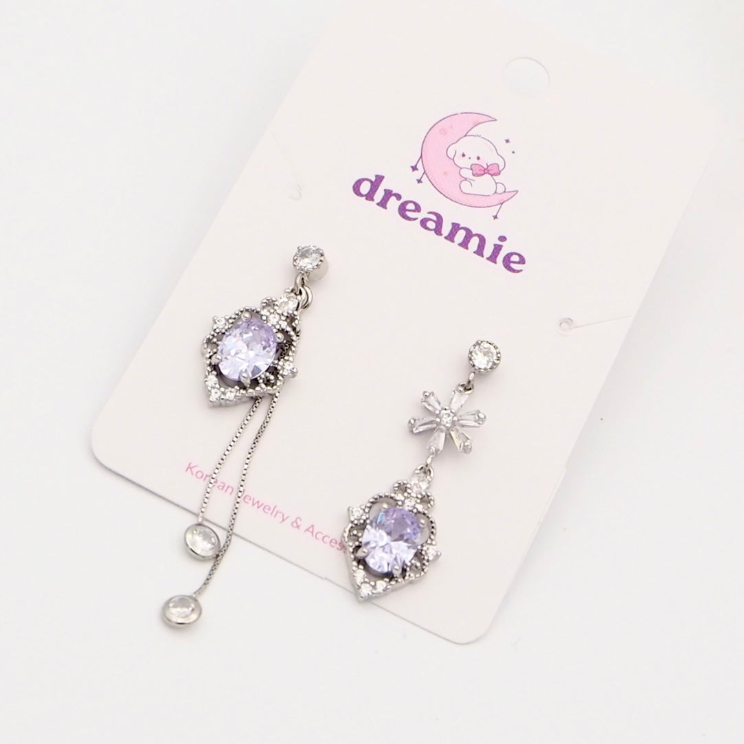 Princess Lilac Glass Drop Earrings
