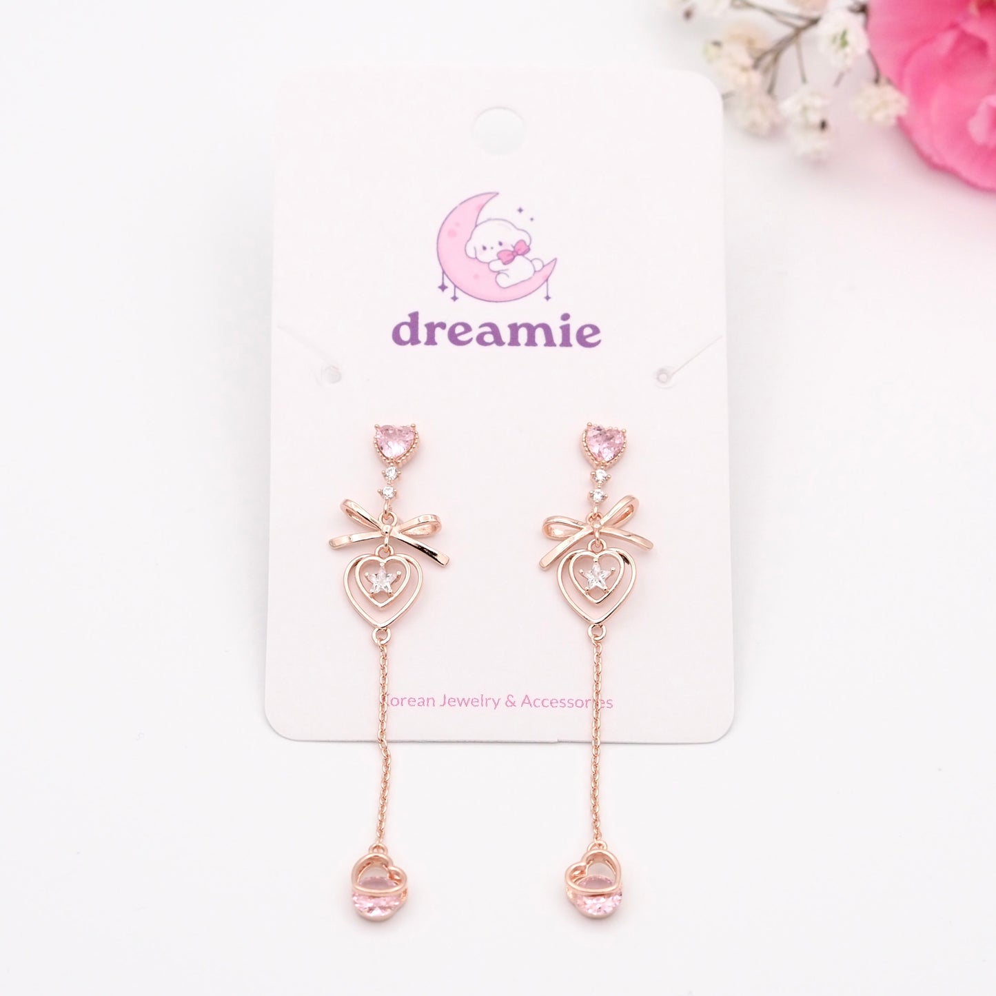Twinkle Love Earrings - Rosy