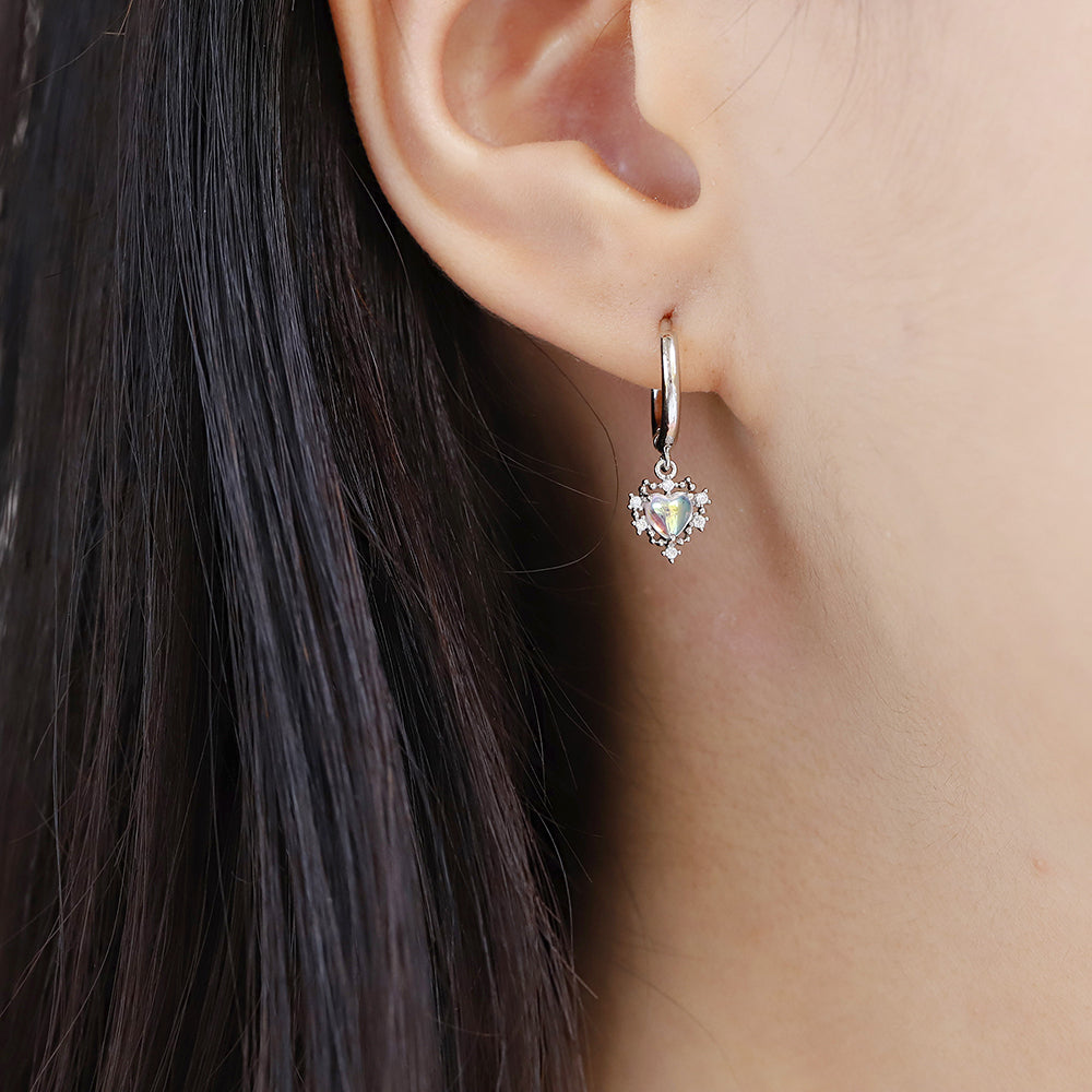 Little Heart Drop Earrings - silver