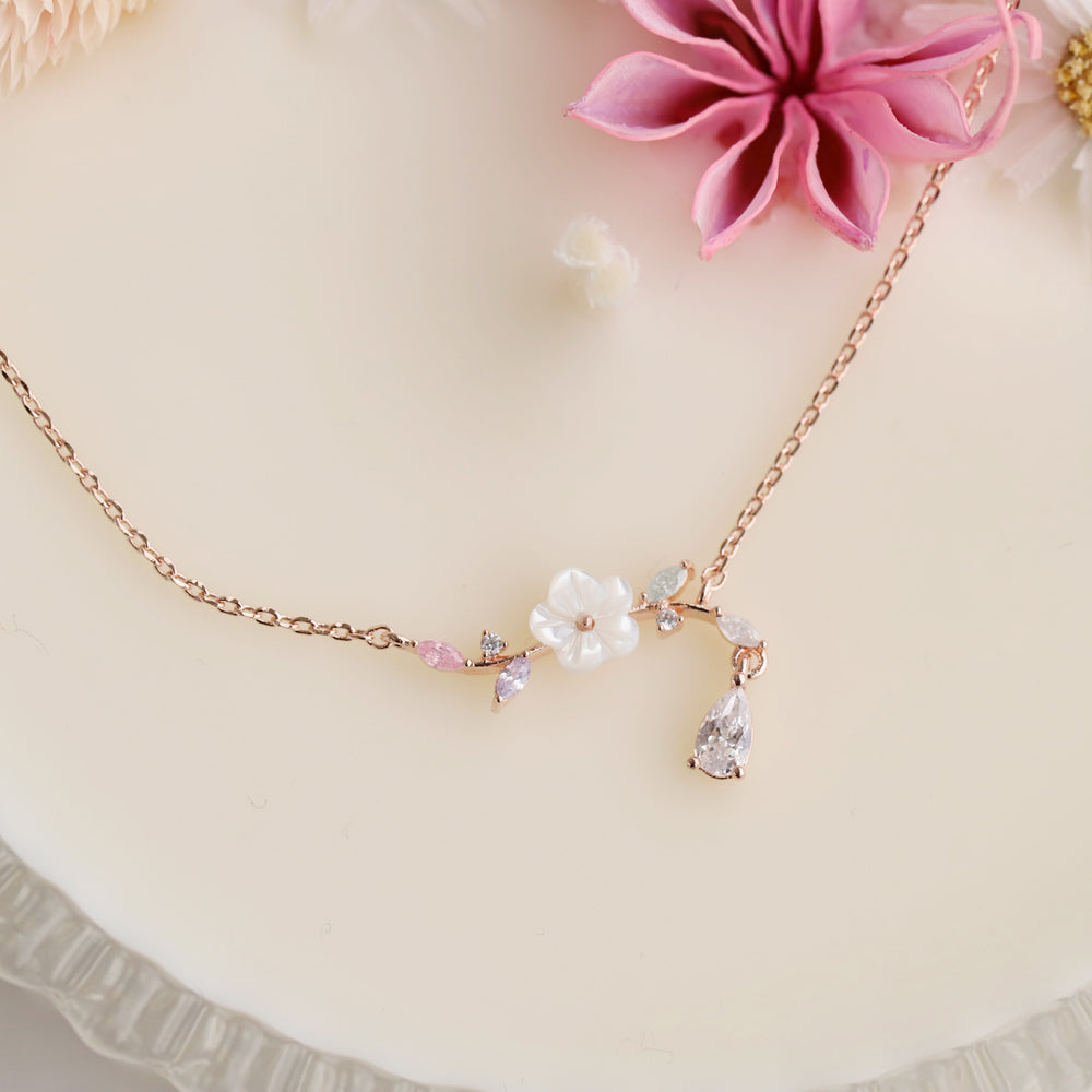 Flower Drop Necklace