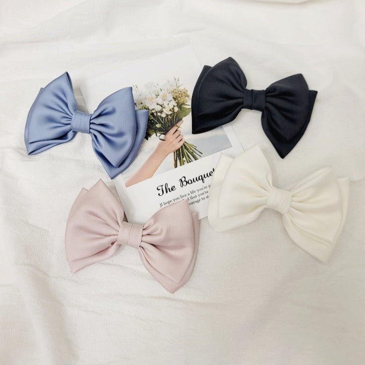 2 - tiered Satin Ribbon Hair Clip - Dreamie - hair clip
