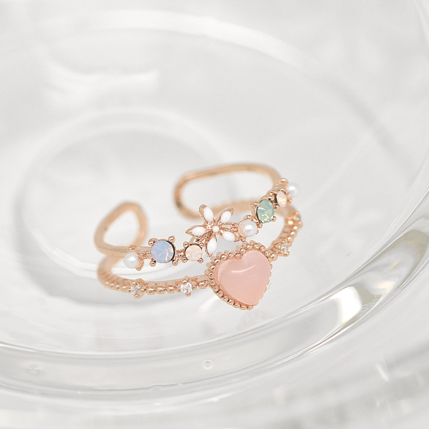 Layered Rosy Love Ring