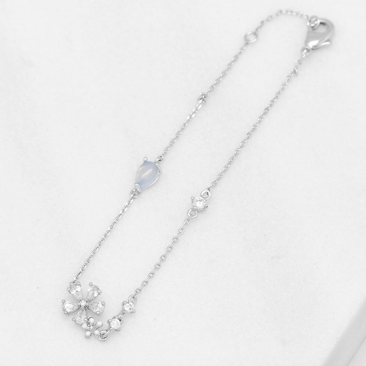 Crystal Flower Cubic Bracelet