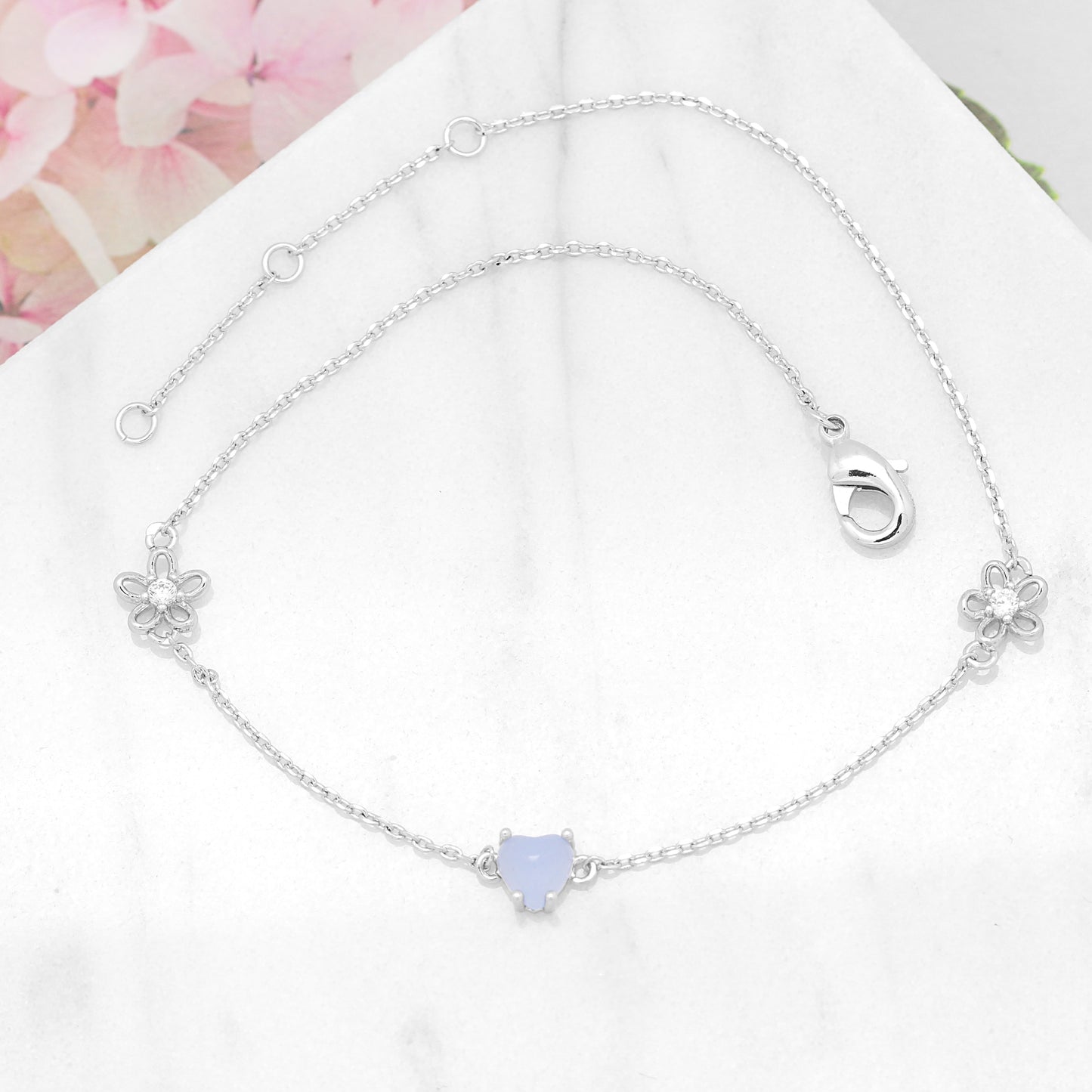 Lovely Pink Heart Cubic Bracelet