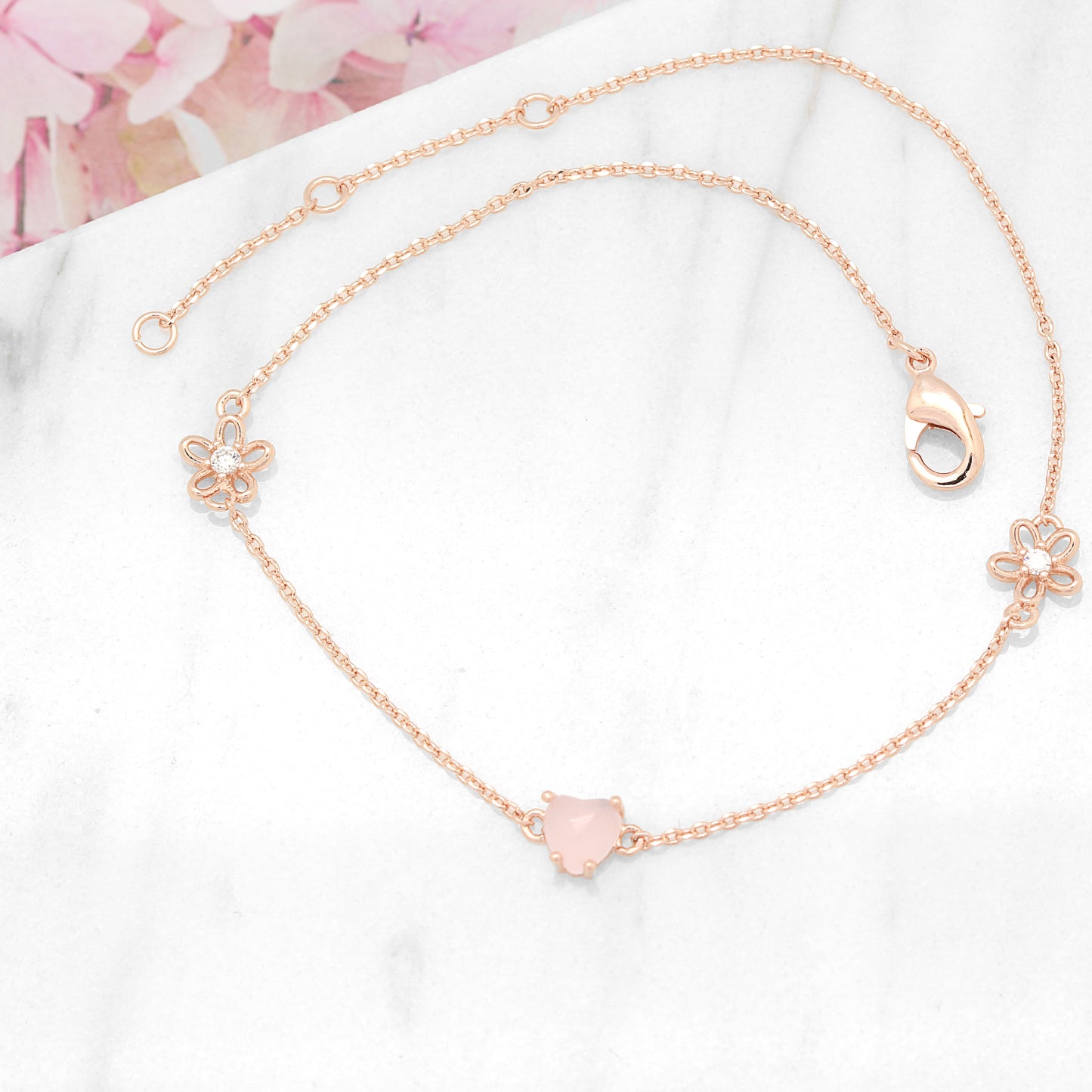 Lovely Pink Heart Cubic Bracelet