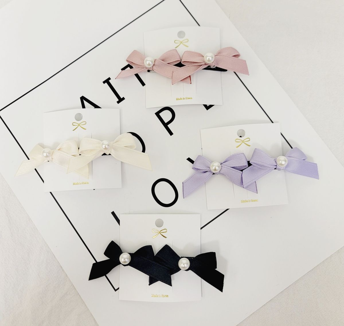 Ribbon Pearl Side Hair Pin