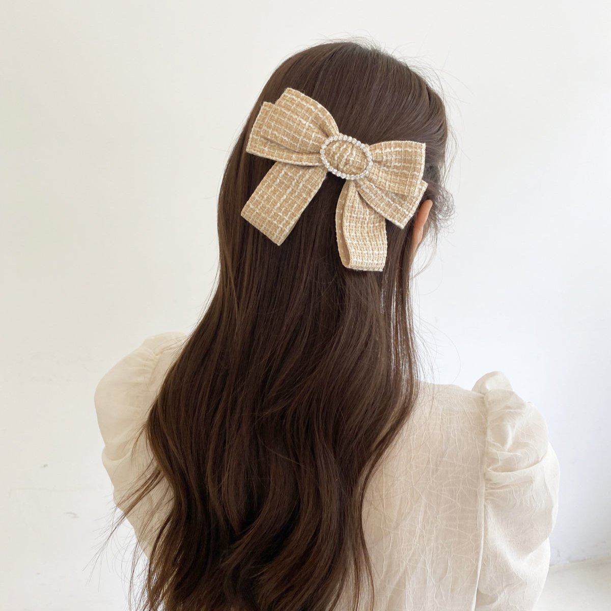 Tweed Ribbon Hair Clip