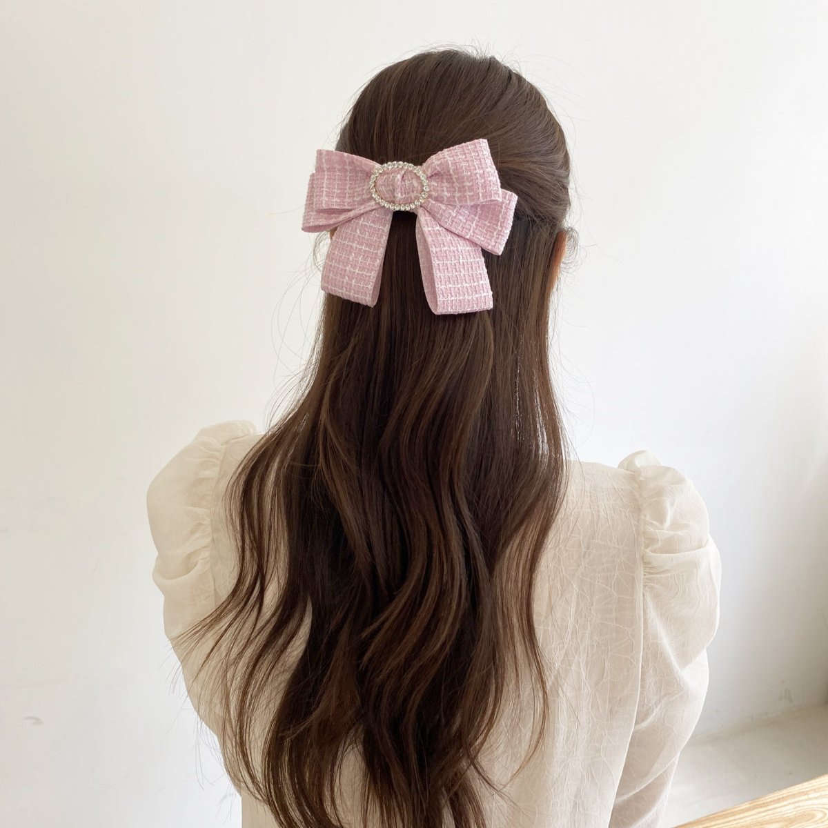 Tweed Ribbon Hair Clip