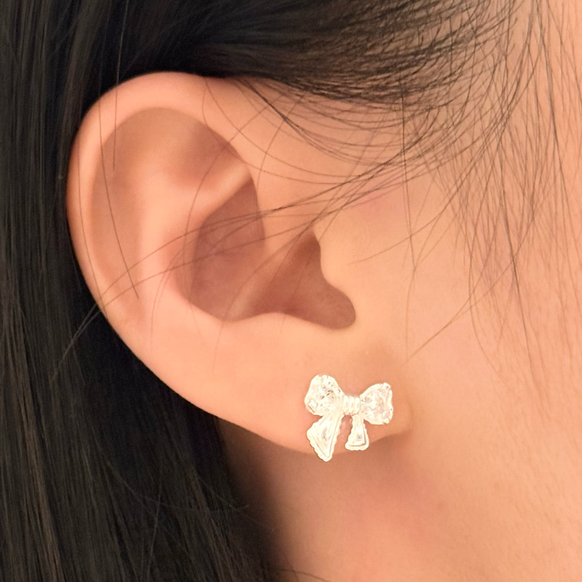 925 Silver Crystal Bow Earrings