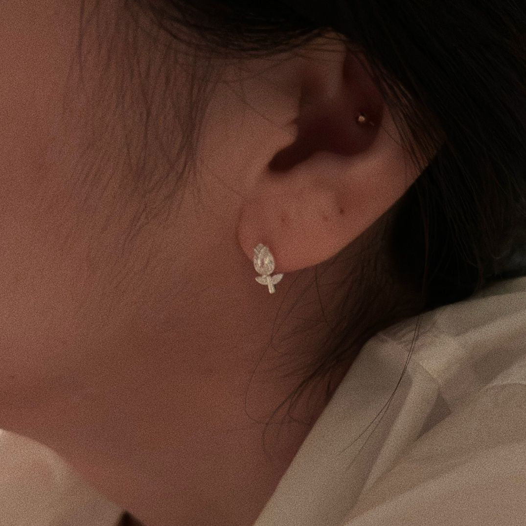 925 Silver Tulip Shine Earrings