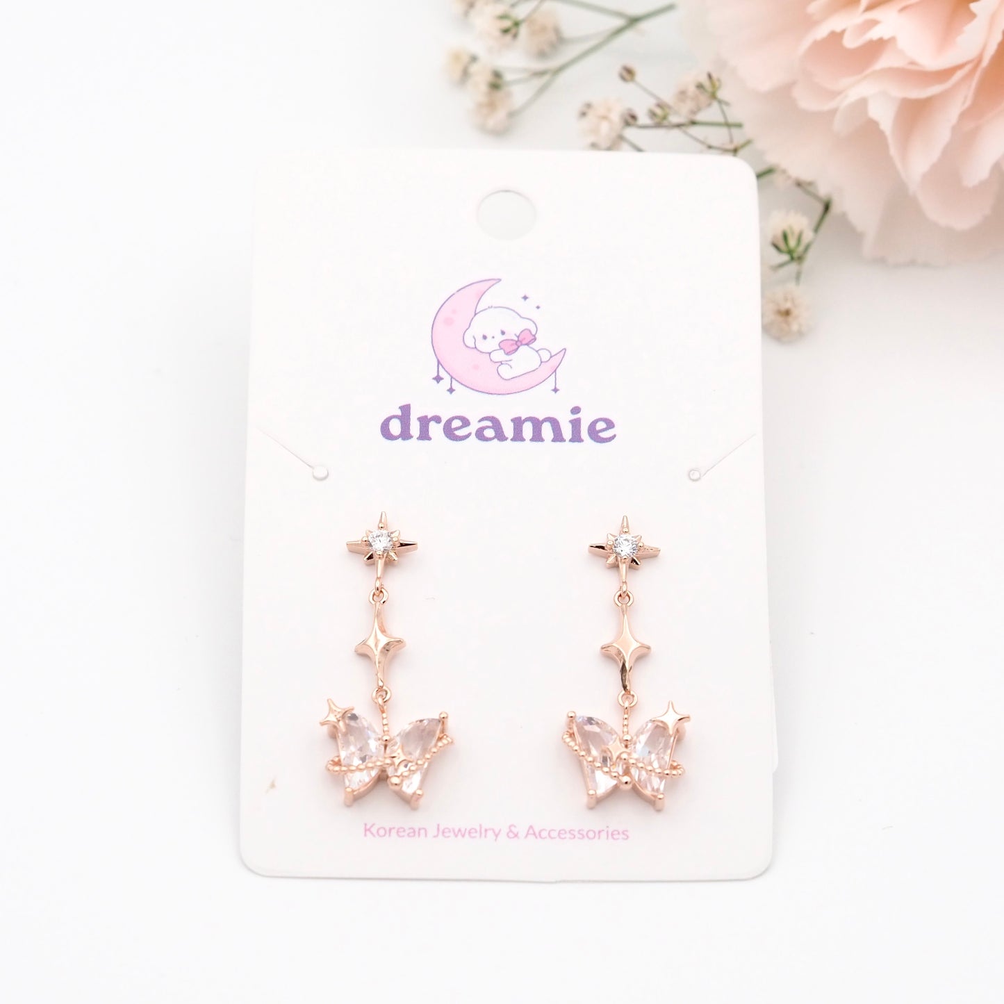 Starlight Wings Earrings - Rose gold
