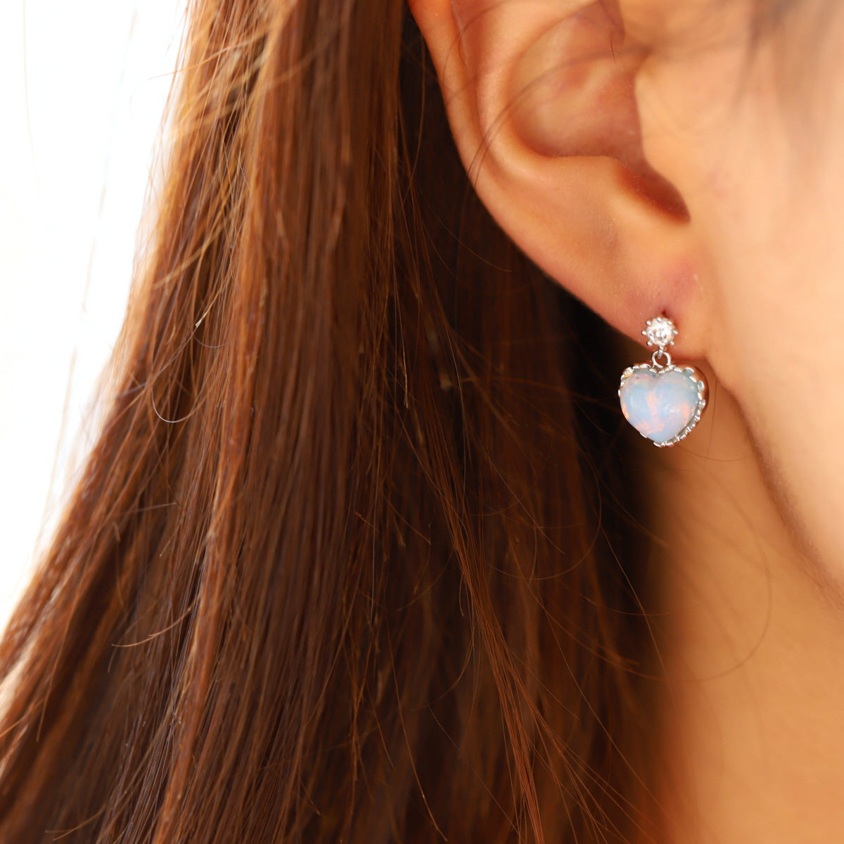 Heart Cubic Drop Earrings