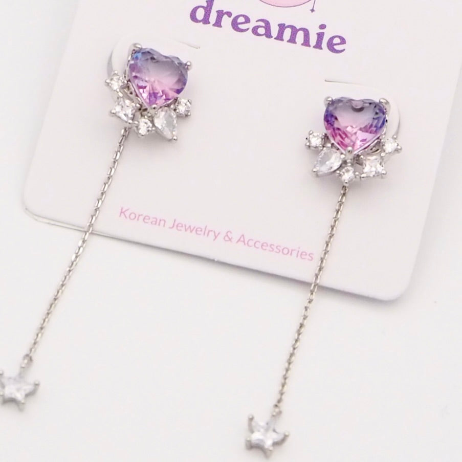 Cosmic Crystal Hearts Earrings