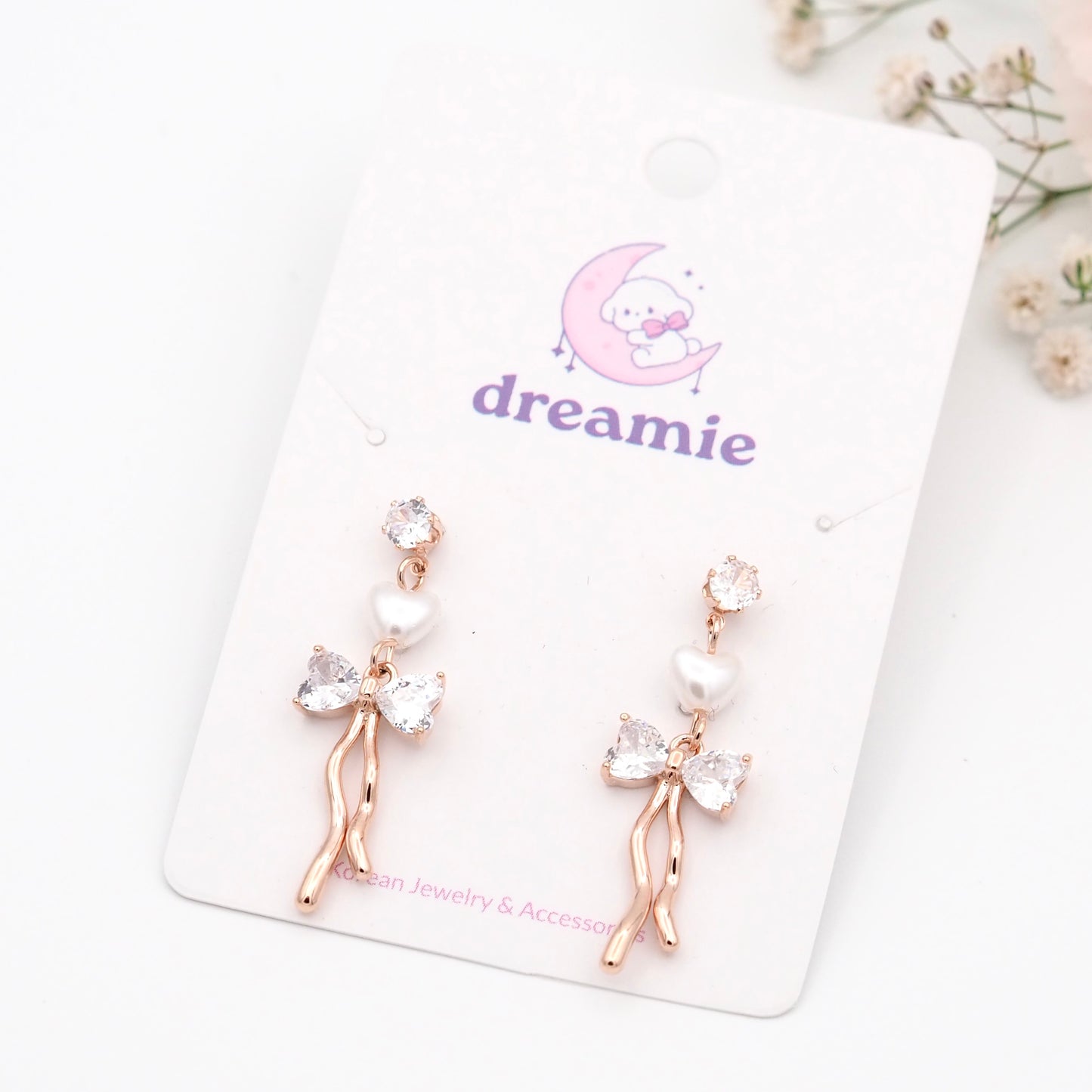Crystal Ribbon Drop Earrings