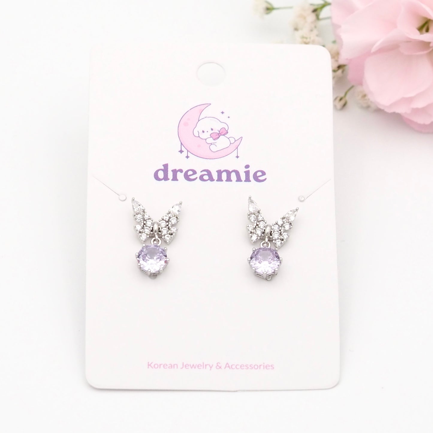 Purple Bloomfly Earrings