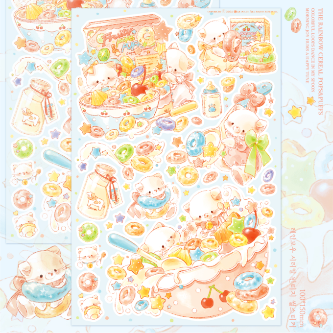 Dear Dolly - Rainbow Meowflakes Stickers