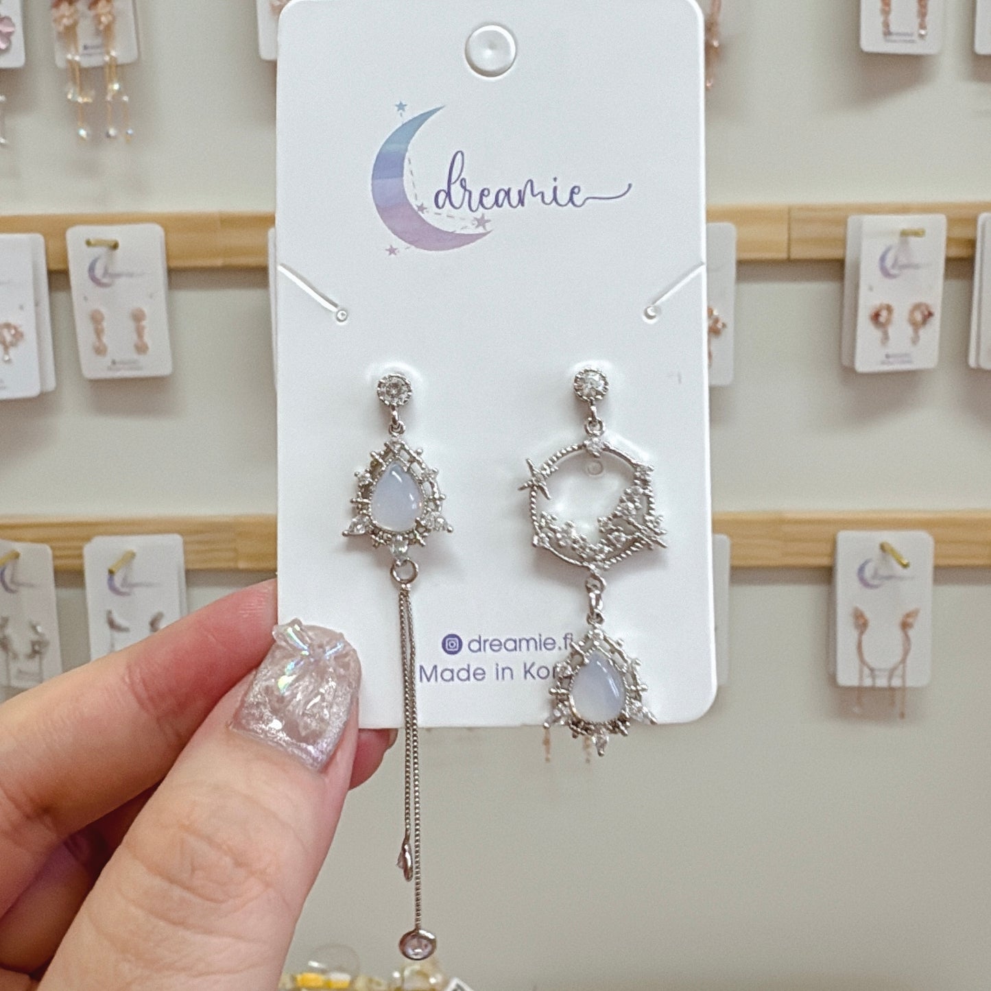 Water Drop Moonstone Drop Earrings