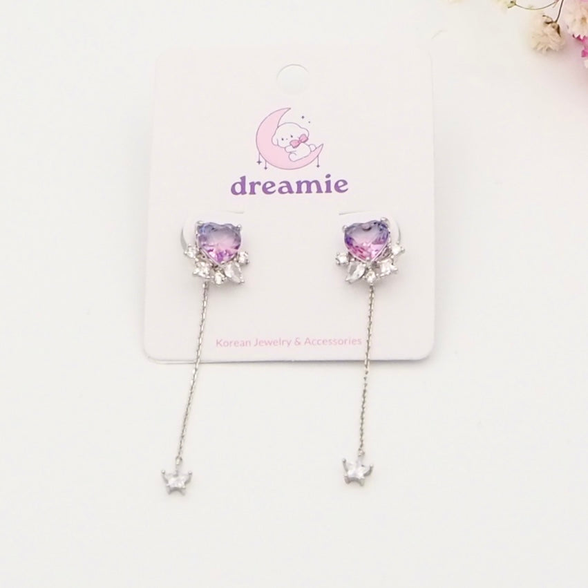 Cosmic Crystal Hearts Earrings