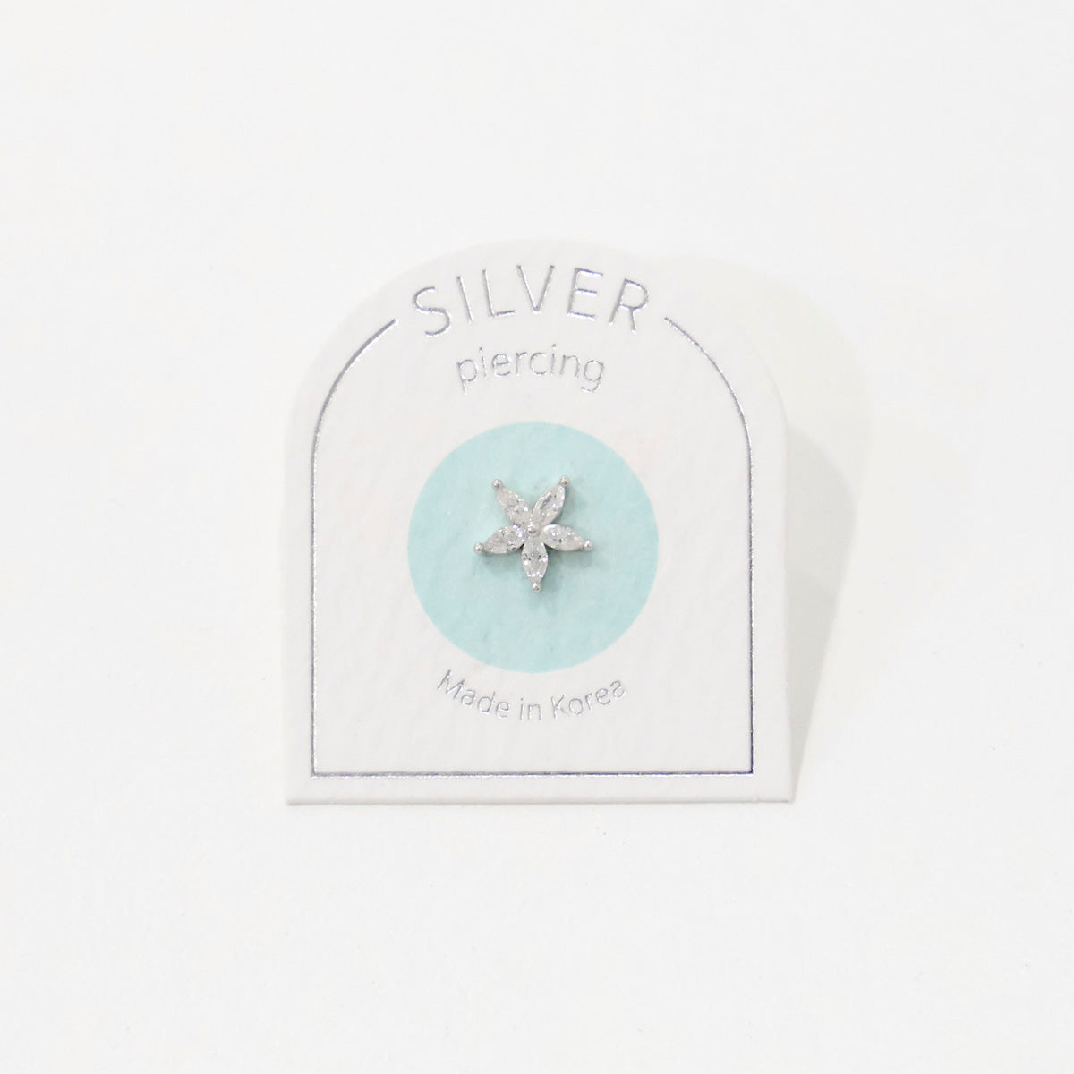 Mini Silver 925 Piercing Flower Cubic