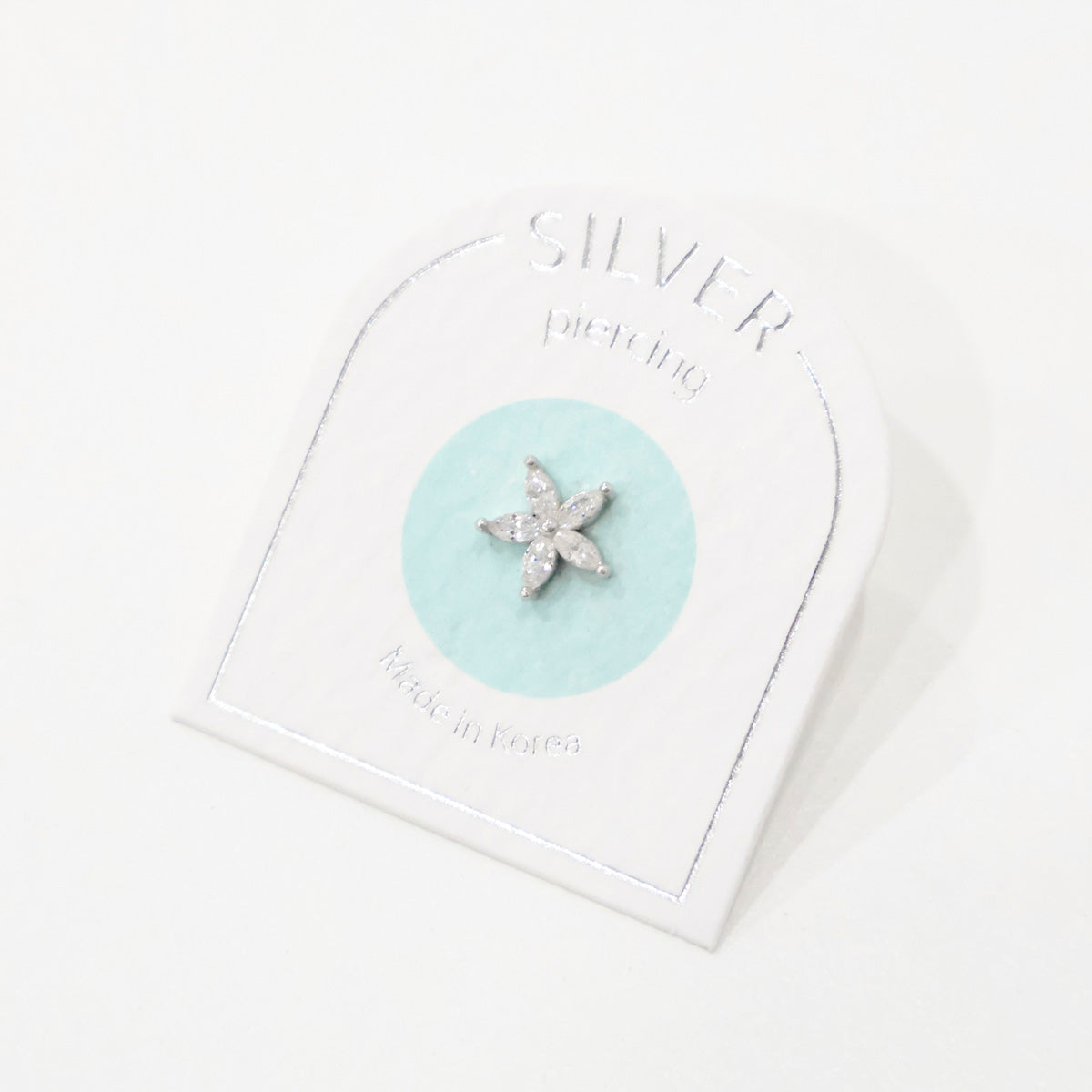 Mini Silver 925 Piercing Flower Cubic