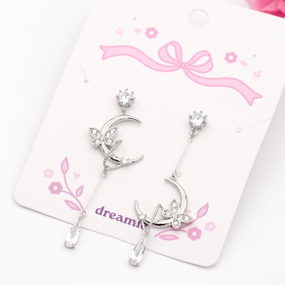 Nightfall Wing Earrings - Silver