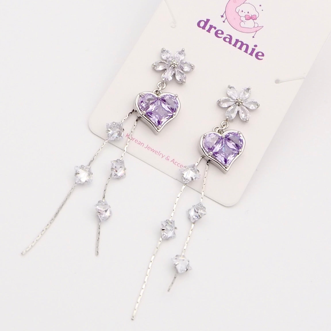 Heart of the Violet Drop Earrings