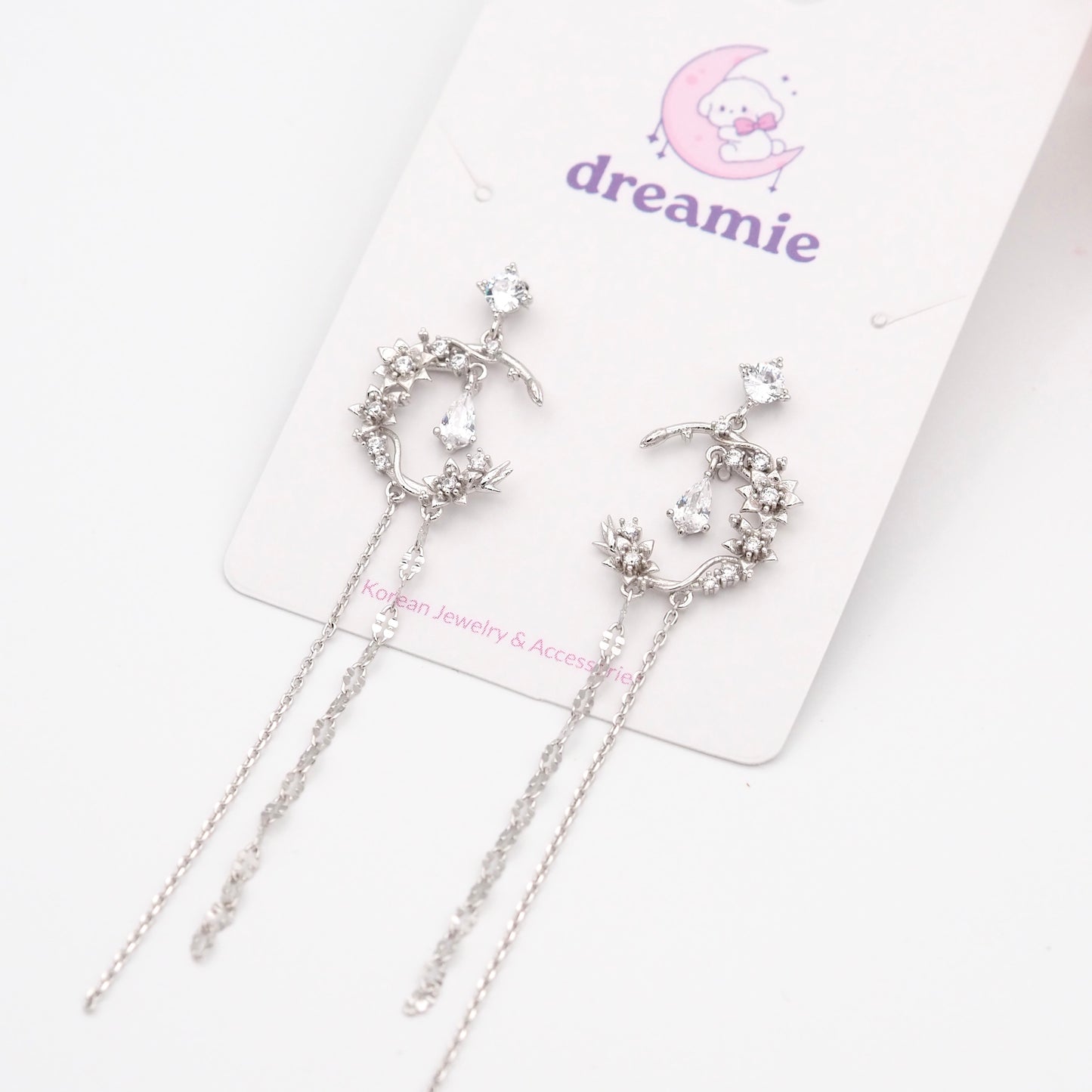 Silver Dreamlight Moon Earrings