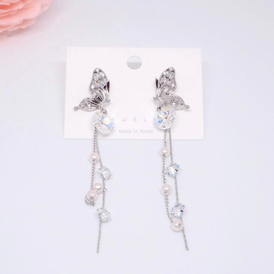 Swarovski Butterfly Long Earrings