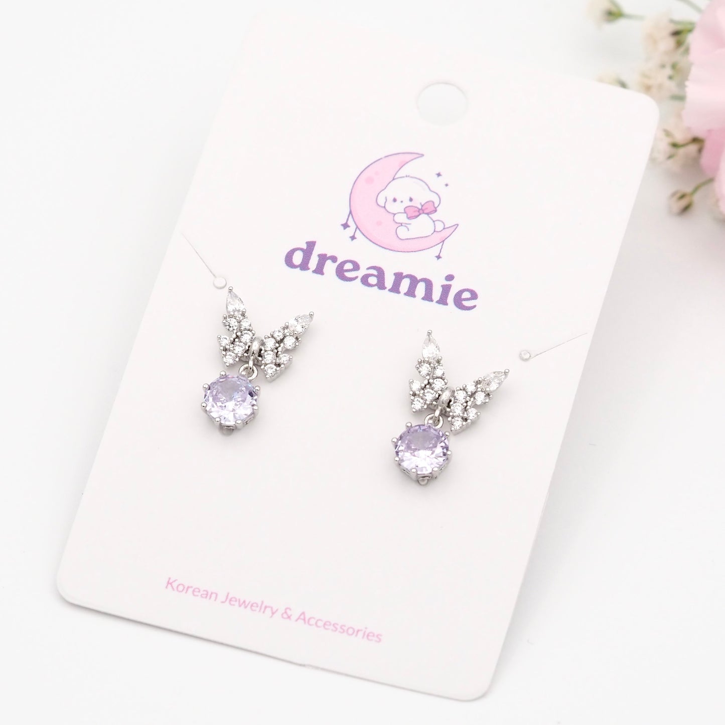 Purple Bloomfly Earrings