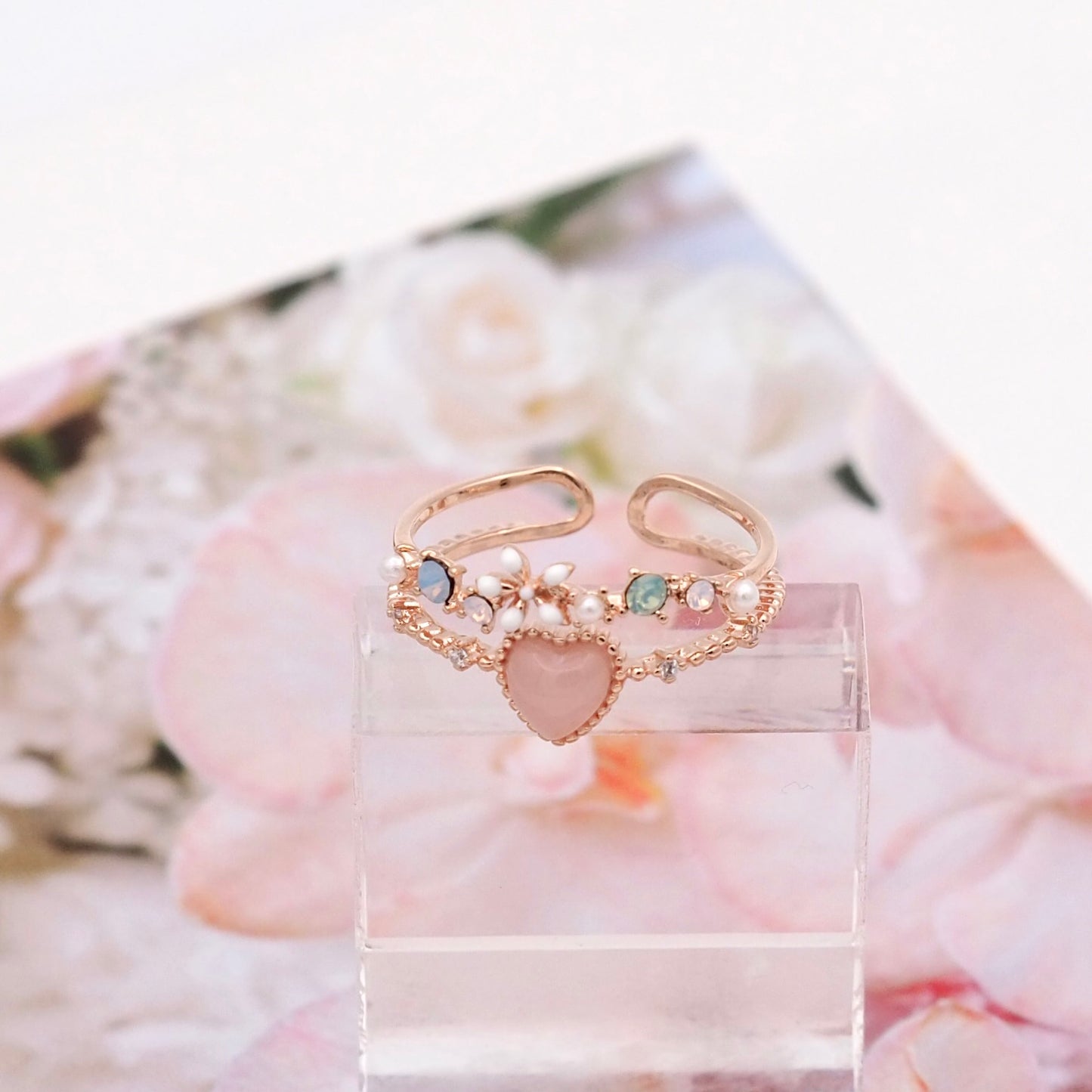 Layered Rosy Love Ring