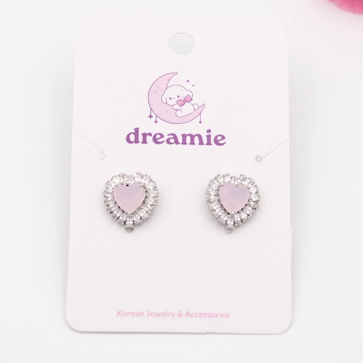 Pinkie Heart Stud Earrings