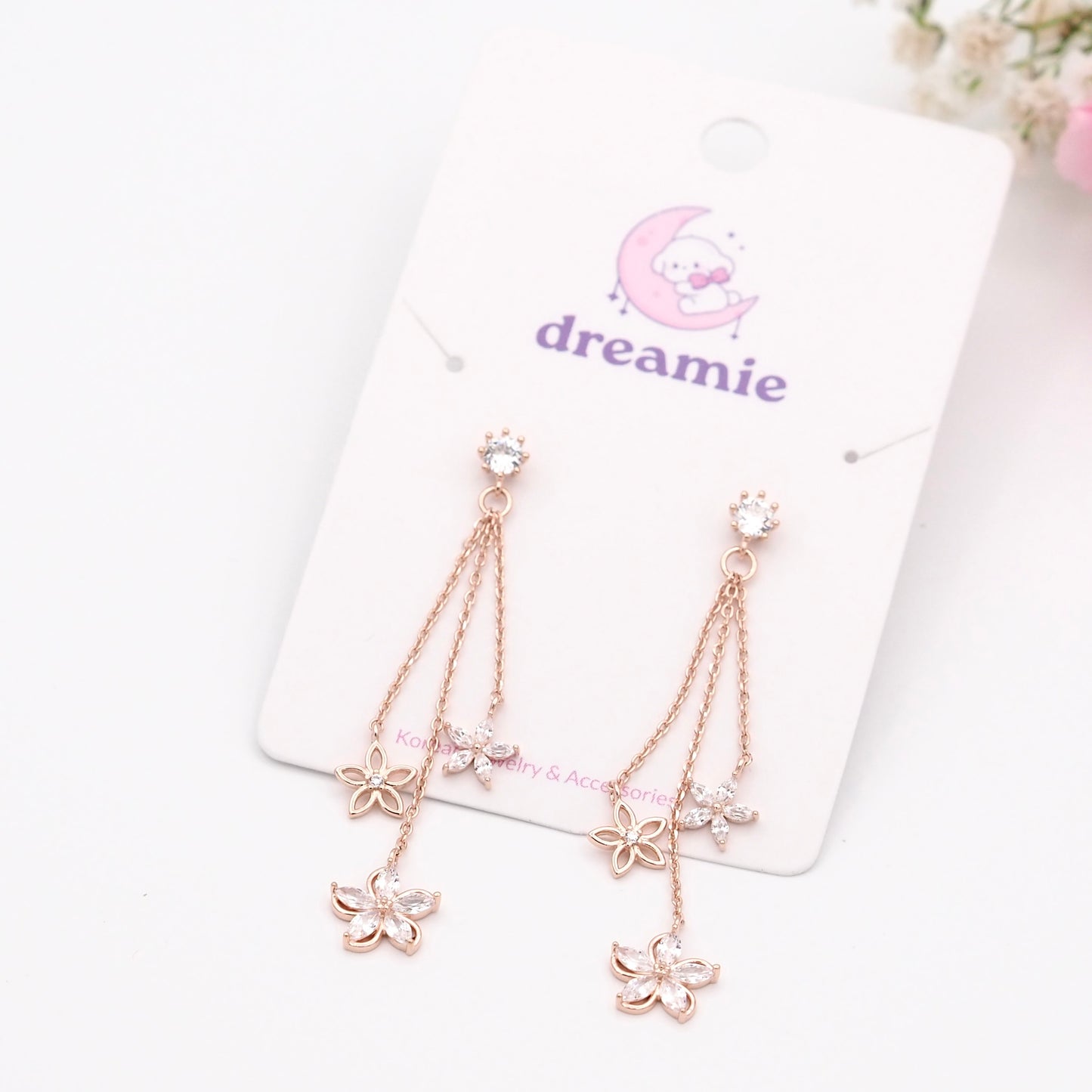 Petal Rain Earrings - Rose gold