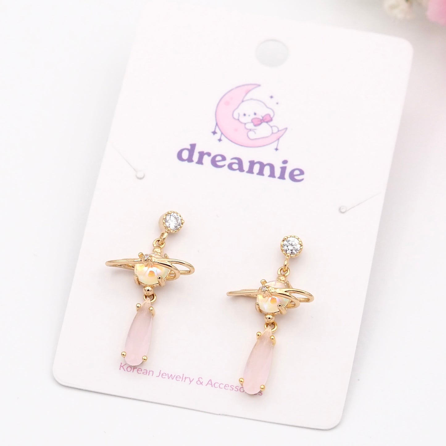 Pink Planet Galaxy Earrings