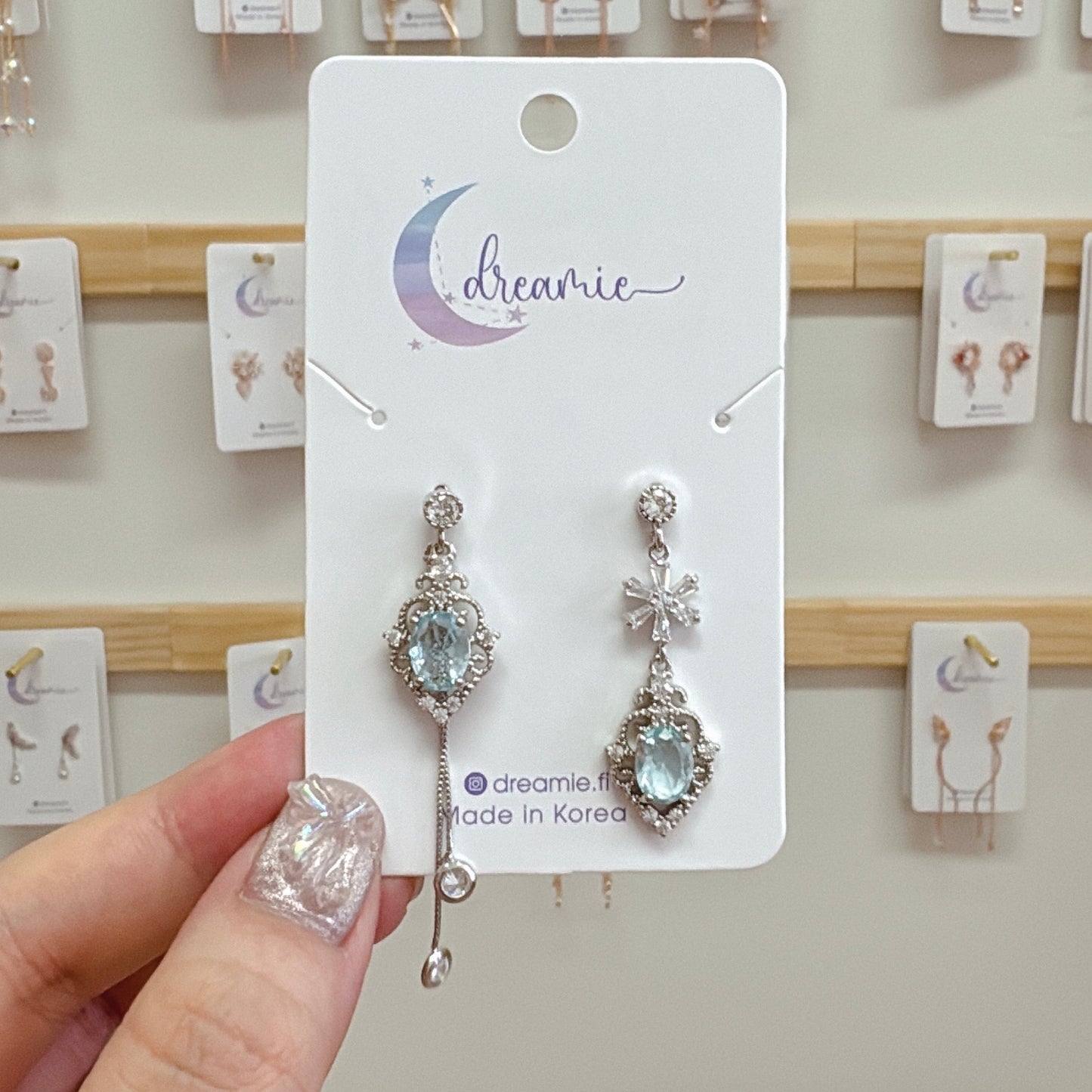 Princess Mint Glass Drop Earrings