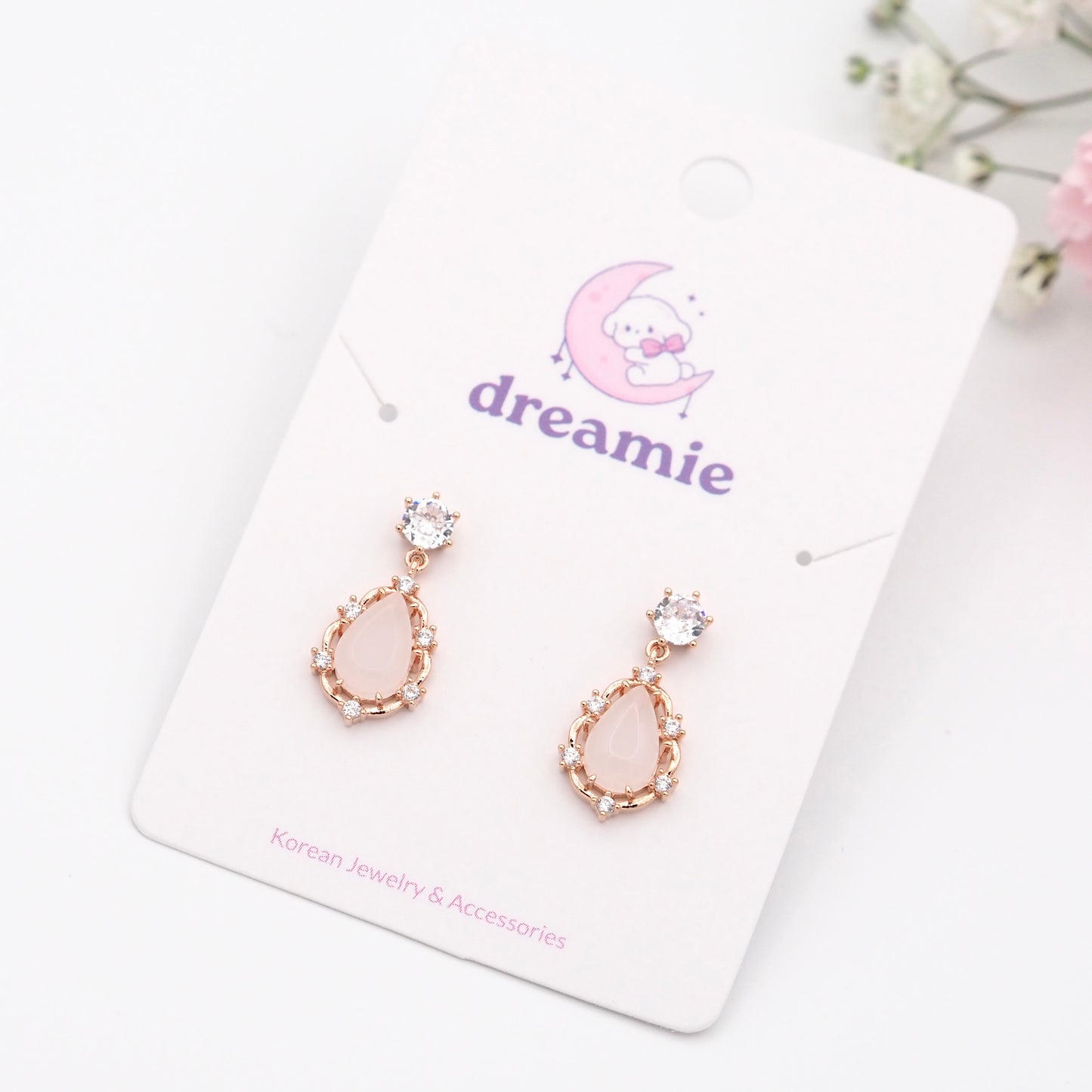 Rosé Raindrop Earrings