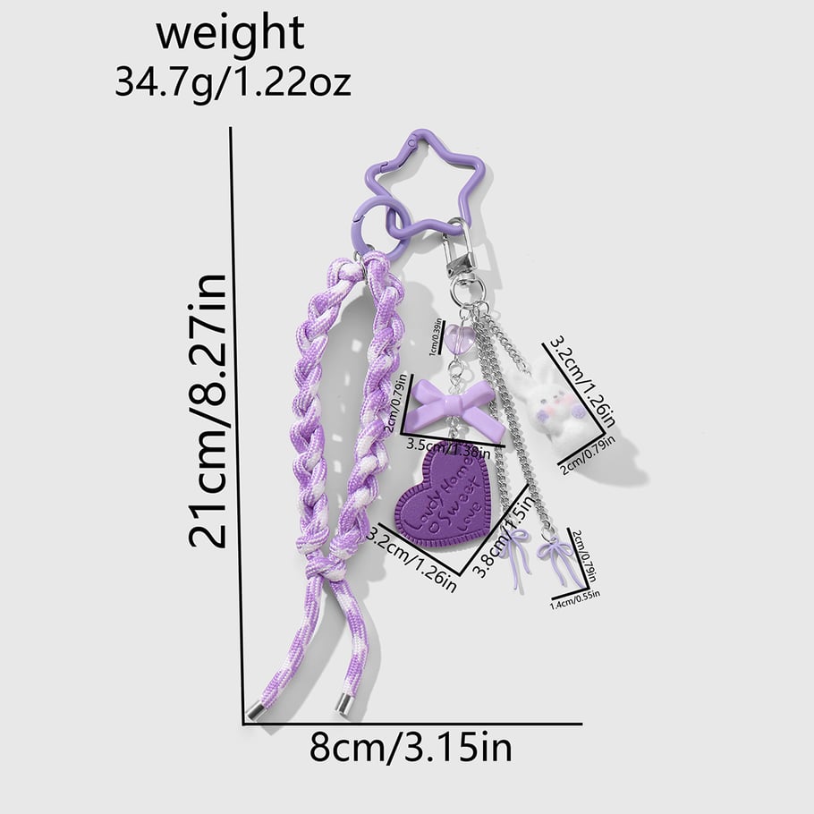 Lilac Bunny Knot Bag Charm