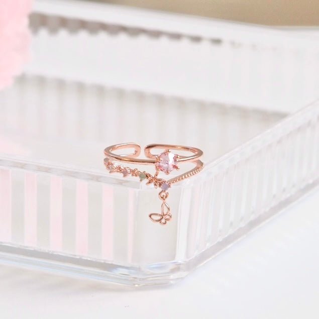 Butterfly Drop Layered Ring - Dreamie - ring