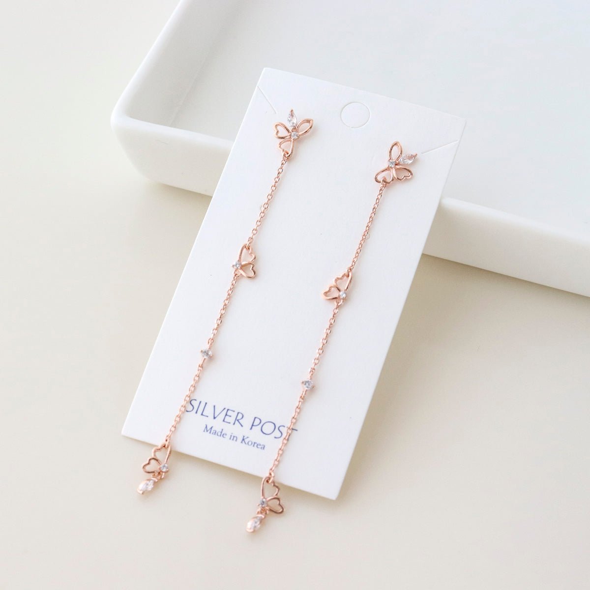 Butterfly Long Drop Earrings - Dreamie - Earrings