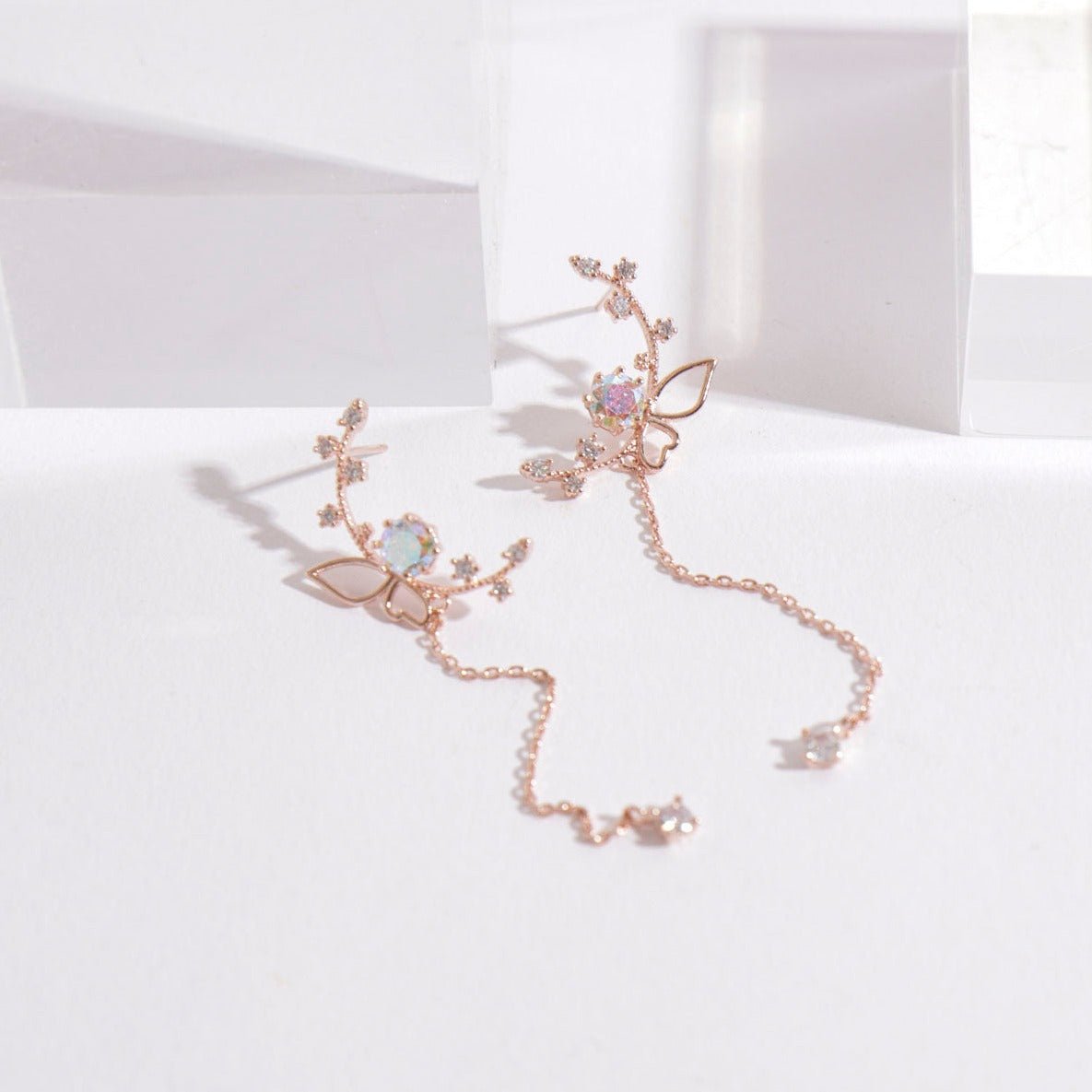 Butterfly Sparkle Drop Earrings - Dreamie - Earrings