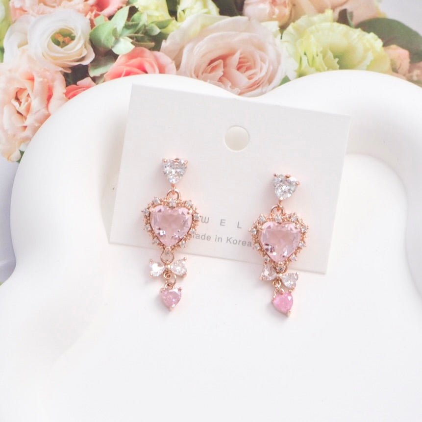 Charmed Heart Ties Drop Earrings - Dreamie - Earrings