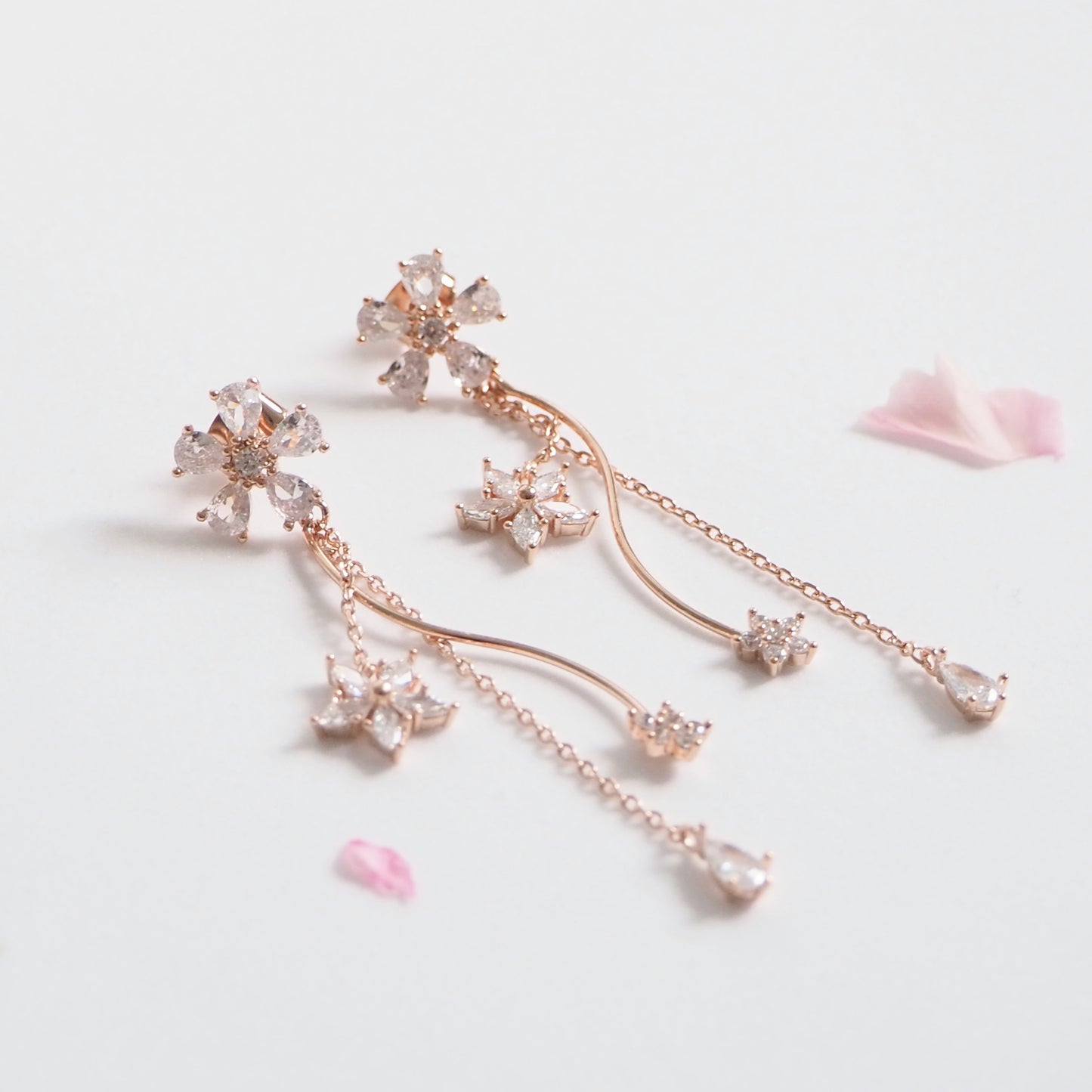 Sparkling Blossom Drops Earrings